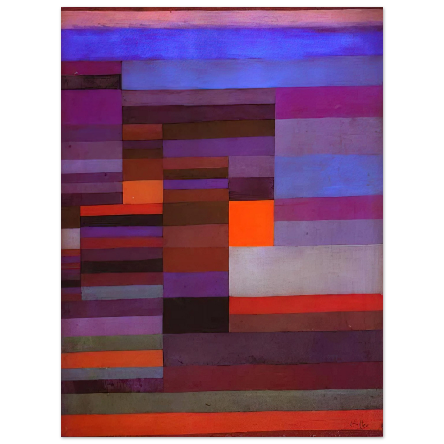 Paul Klee - FIRE EVENING 1929  75x100 cm / 30x40inches Fine Art Poster