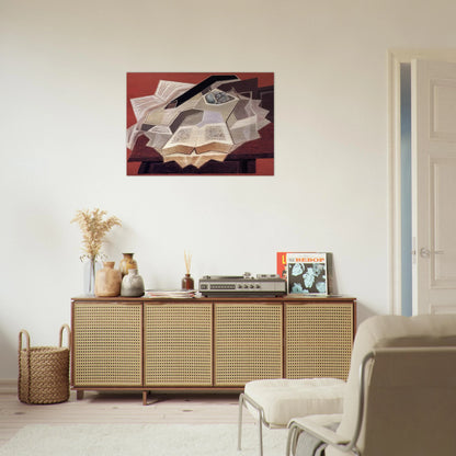 THE OPEN BOOK 1925 1 - Juan Gris Brushed Aluminum Print - 70x100 cm / 28x40 inches | Juan Gris Aluminum Print | Juan Gris Prints
