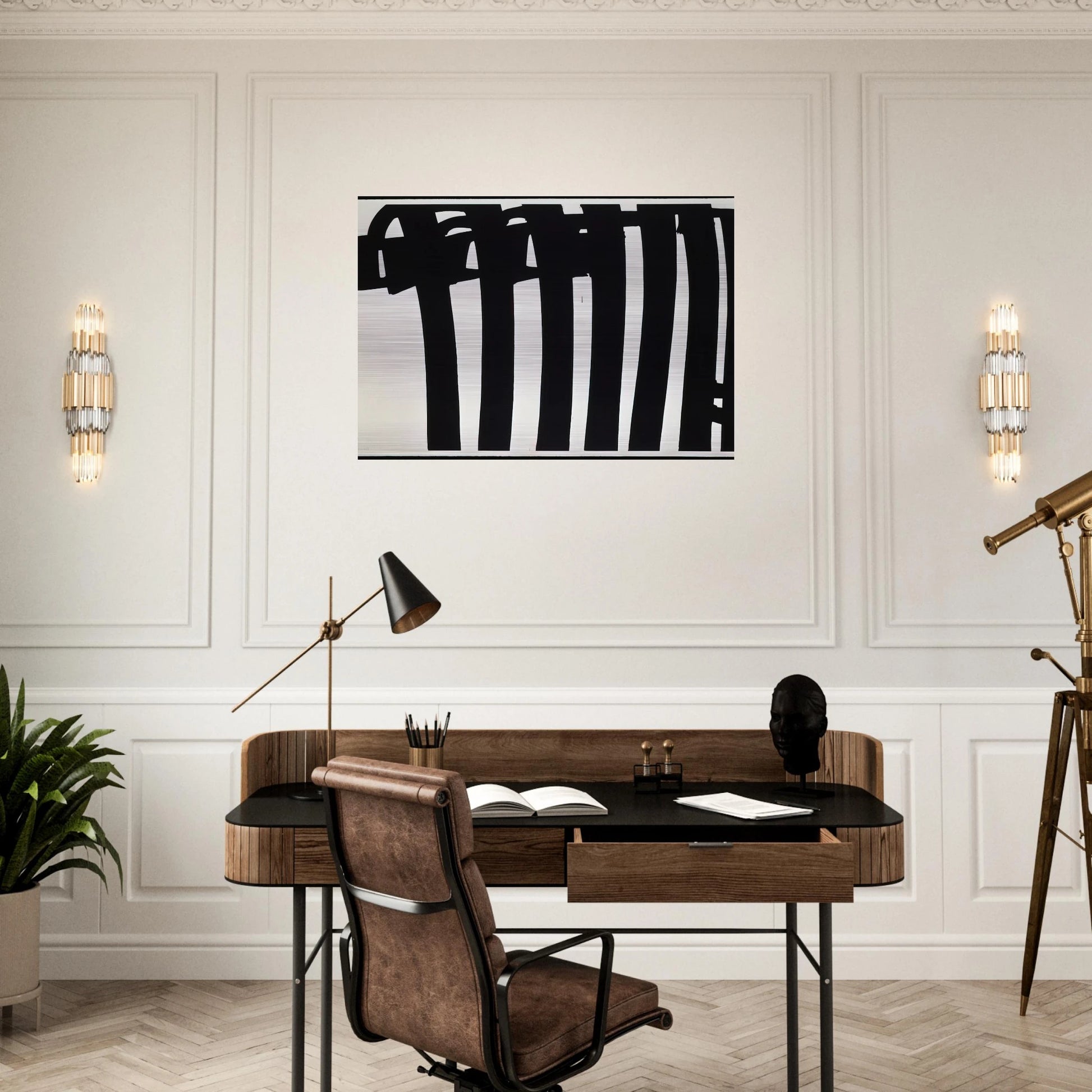 Peinture 202 x 327 cm, 17 janvier 1970 - 1970 - Pierre Soulages Brushed Aluminum Print - 70x100 cm / 28x40 inches | Pierre Soulages Aluminum Print | Pierre Soulages Prints