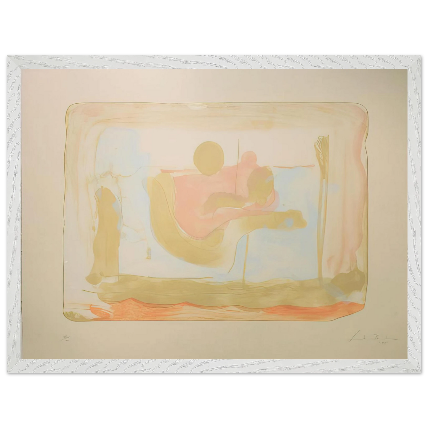 Helen Frankenthaler - Reflections I - 1995 Wall art - A2 (42 x 59.4  cm) - Premium Wooden Framed Poster With Fine Art Paper-canvas - Wood frame