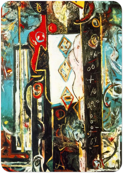 MALE AND FEMALE By Jackson Pollock Pack of 10 Post Cards | Jackson Pollock Post Cards | A6 (10.5 x 14.8 cm) - 4.1 x 5.8 inches