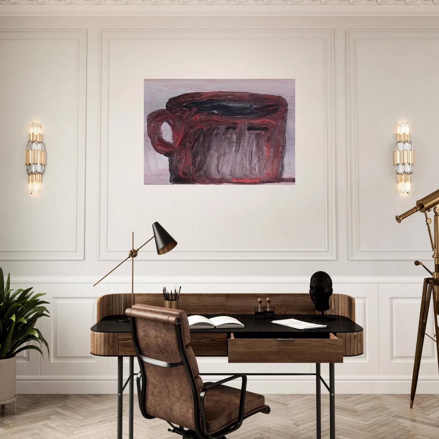 UNTITLED CUP - Philip Guston Brushed Aluminum Print - 70x100 cm / 28x40 inches | Philip Guston Aluminum Print | Philip Guston Prints