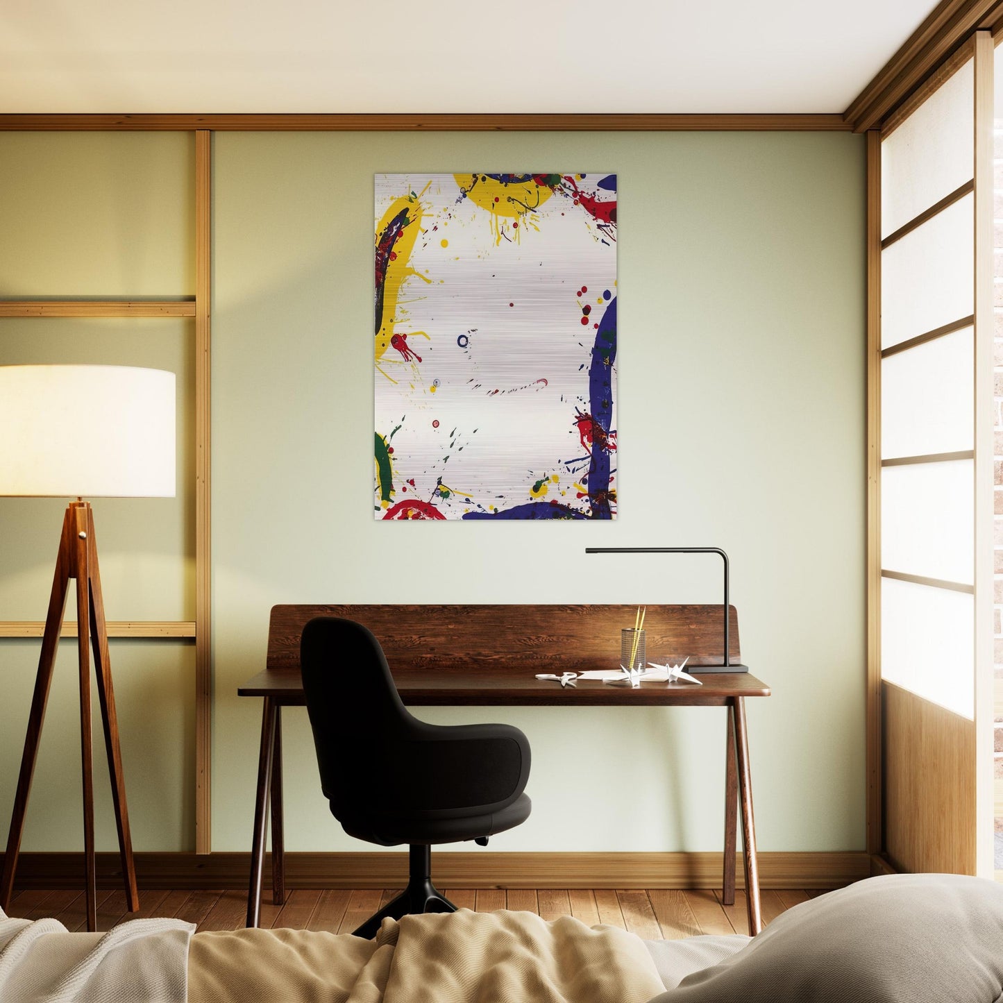 Upper Yellow II  Lembark L73  - Sam Francis Brushed Aluminum Print - 70x100 cm / 28x40 inches | Sam Francis Aluminum Print | Sam Francis Prints