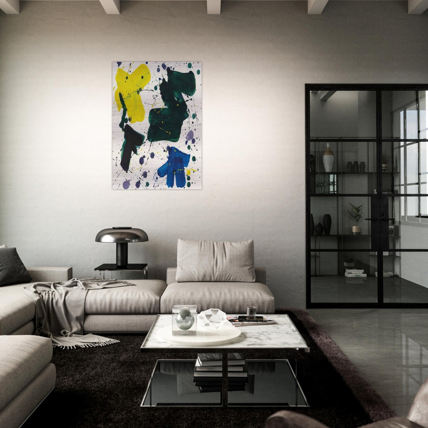 Untitled II - Sam Francis Brushed Aluminum Print - 70x100 cm / 28x40 inches | Sam Francis Aluminum Print | Sam Francis Prints