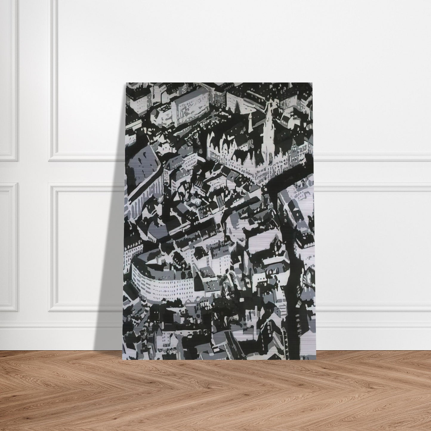 TOWNSCAPE MU 1968 - Gerhard Richter Brushed Aluminum Print - 70x100 cm / 28x40 inches | Gerhard Richter Aluminum Print | Gerhard Richter Prints
