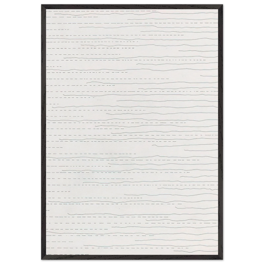 Alternate Not-Straight Lines From the Right Side and Broken Lines From the Left Side of Random Length - Sol LeWitt 70x100 cm / 28x40 inches Framed Art Print – Black Wooden Frame