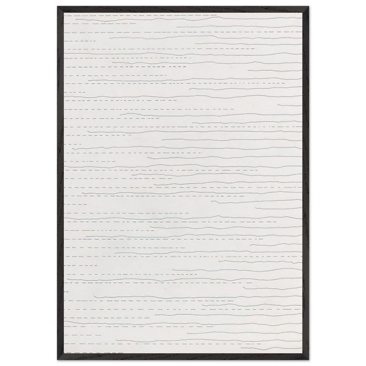 Alternate Not-Straight Lines From the Right Side and Broken Lines From the Left Side of Random Length - Sol LeWitt 70x100 cm / 28x40 inches Framed Art Print – Black Wooden Frame