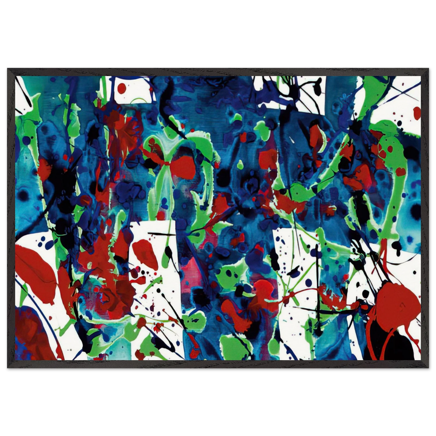Untitled  SFP94-33  SFF 1709  - Sam Francis 70x100 cm / 28x40 inches Framed Art Print – Black Wooden Frame
