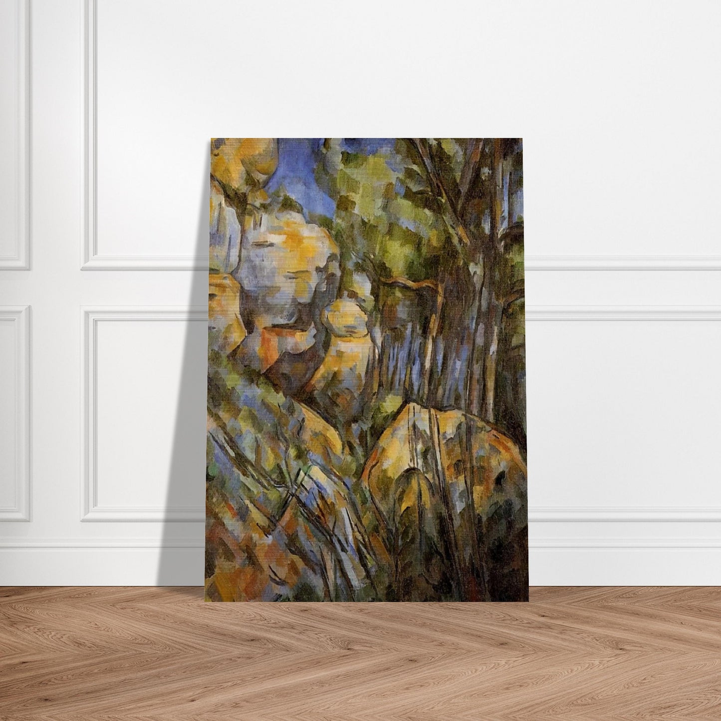 Rocks near the Caves below the Chateau Noir - Paul Cézanne Brushed Aluminum Print - 70x100 cm / 28x40 inches | Paul Cézanne Aluminum Print | Paul Cézanne Prints