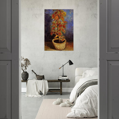 Coleus Plant in a Flowerpot - Vincent van Gogh Brushed Aluminum Print - 70x100 cm / 28x40 inches | Vincent van Gogh Aluminum Print | Vincent van Gogh Prints