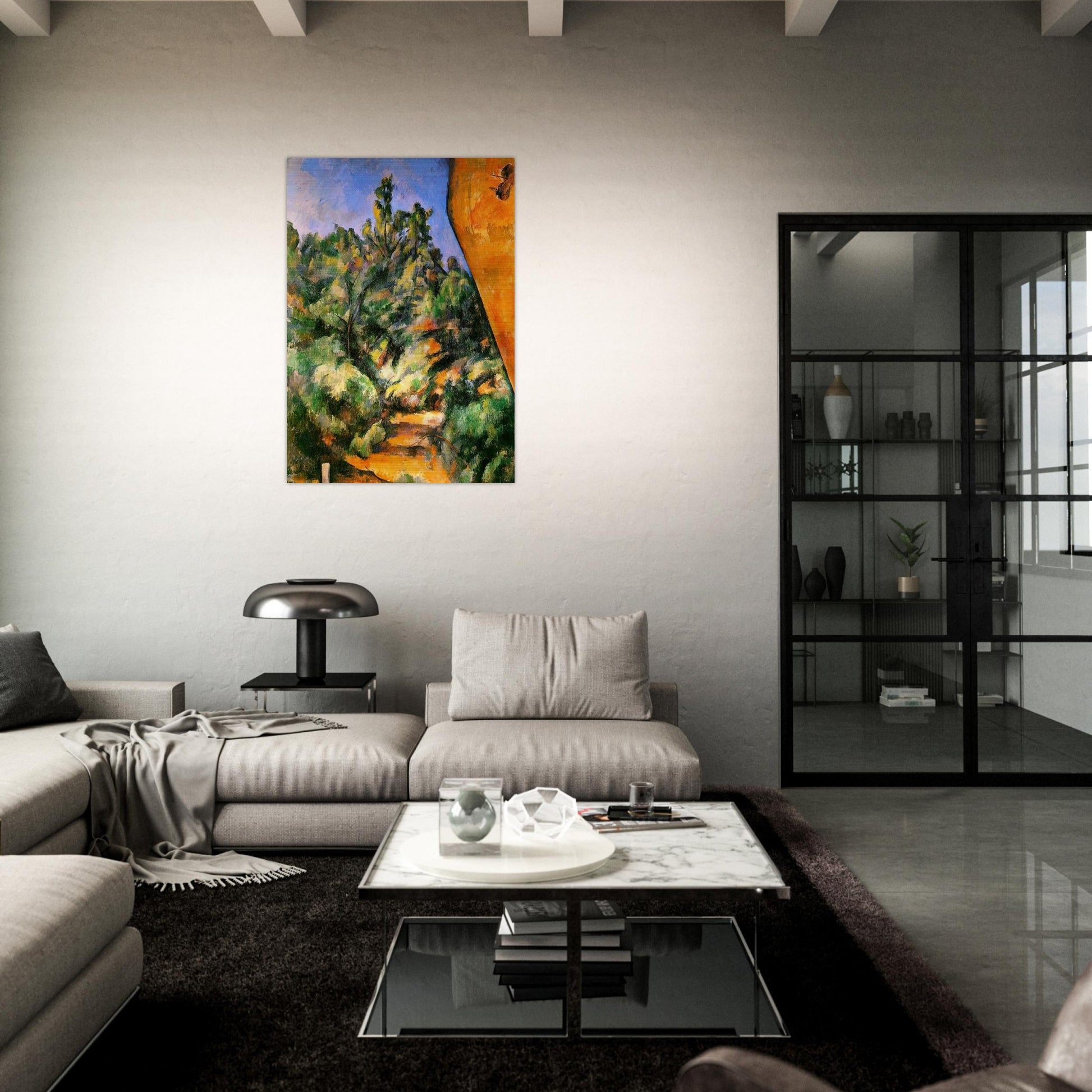 Bibemus. The Red Rock - Paul Cézanne Brushed Aluminum Print - 70x100 cm / 28x40 inches | Paul Cézanne Aluminum Print | Paul Cézanne Prints
