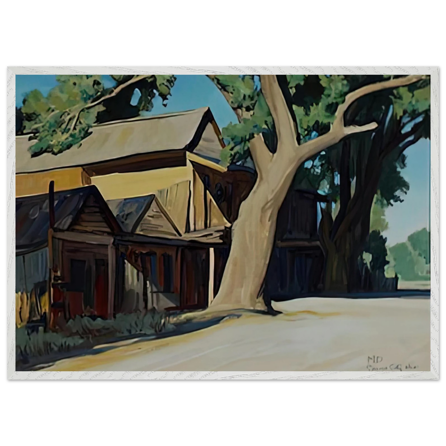 Maynard Dixon - OLD CHINATOWN CARSON CITY NEVADA 1937 Wall art - A1 (59.4 x 84.1  cm) - Premium Wooden Framed Poster With Fine Art Paper-canvas - Black frame