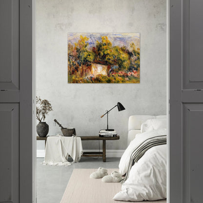 Landscape with Cabin - Pierre-Auguste Renoir Brushed Aluminum Print - 70x100 cm / 28x40 inches | Pierre-Auguste Renoir Aluminum Print | Pierre-Auguste Renoir Prints