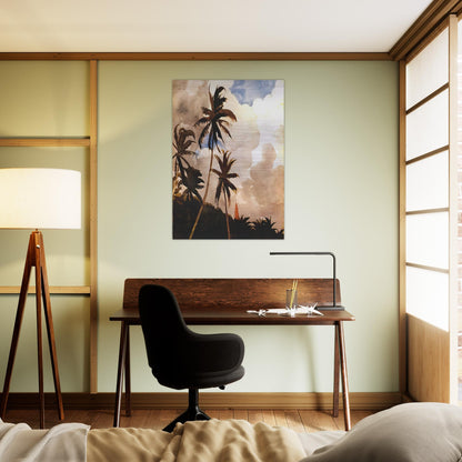 PALM TREES BAHAMAS - Winslow Homer Brushed Aluminum Print - 70x100 cm / 28x40 inches | Winslow Homer Aluminum Print | Winslow Homer Prints