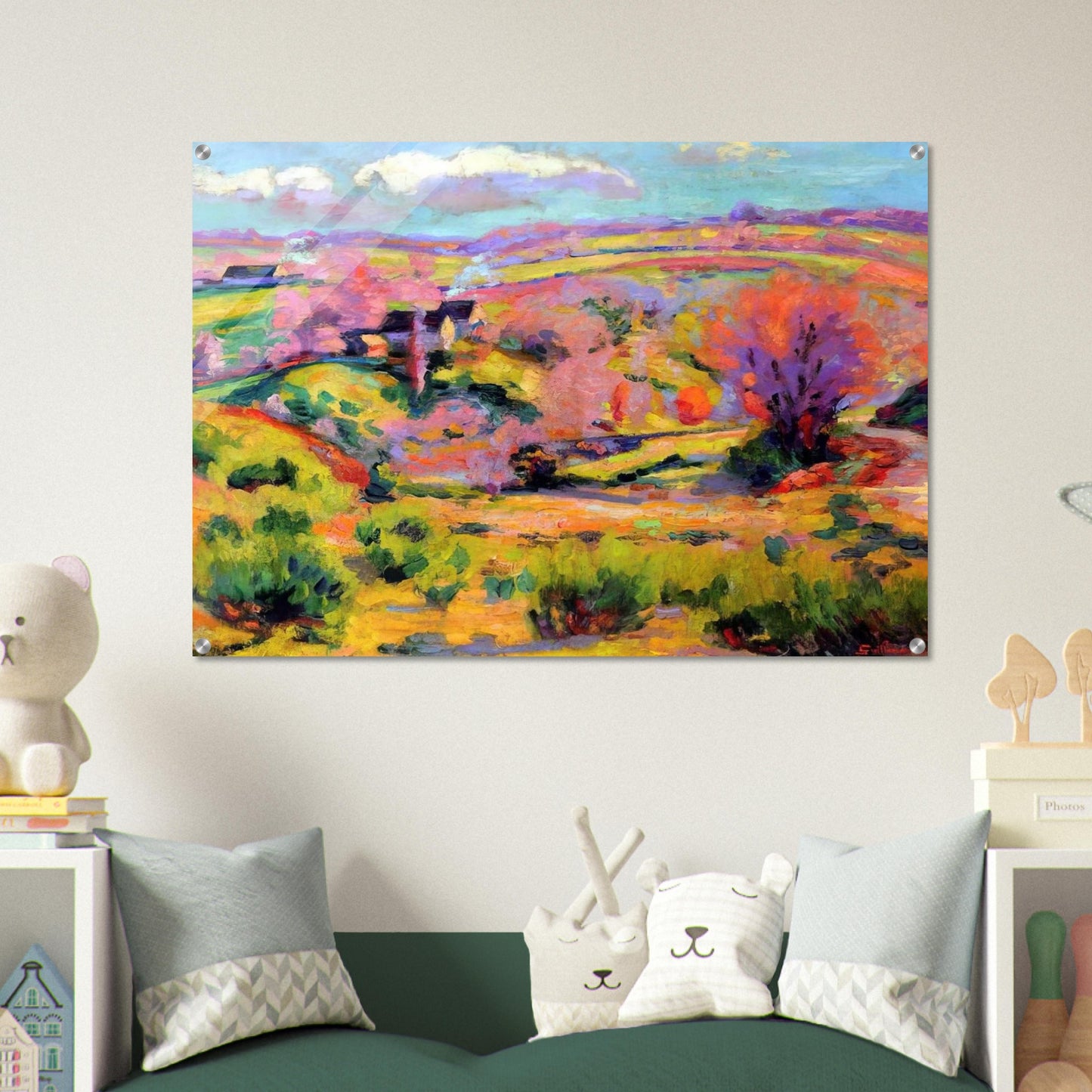 Landscape of Creuse at spring - Fauvism - Armand Guillaumin Acrylic Print - 70x100 cm / 28x40″ inches | Armand Guillaumin Wall Art | Armand Guillaumin Prints