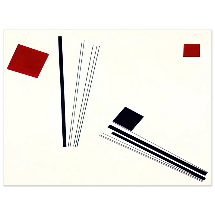 Lygia Pape - Painting in red and black - 1956  75x100 cm / 30x40inches Fine Art Poster