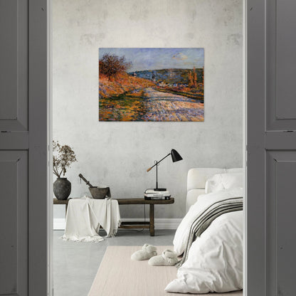 The Road to Vetheuil - claude monet Brushed Aluminum Print - 70x100 cm / 28x40 inches | claude monet Aluminum Print | claude monet Prints