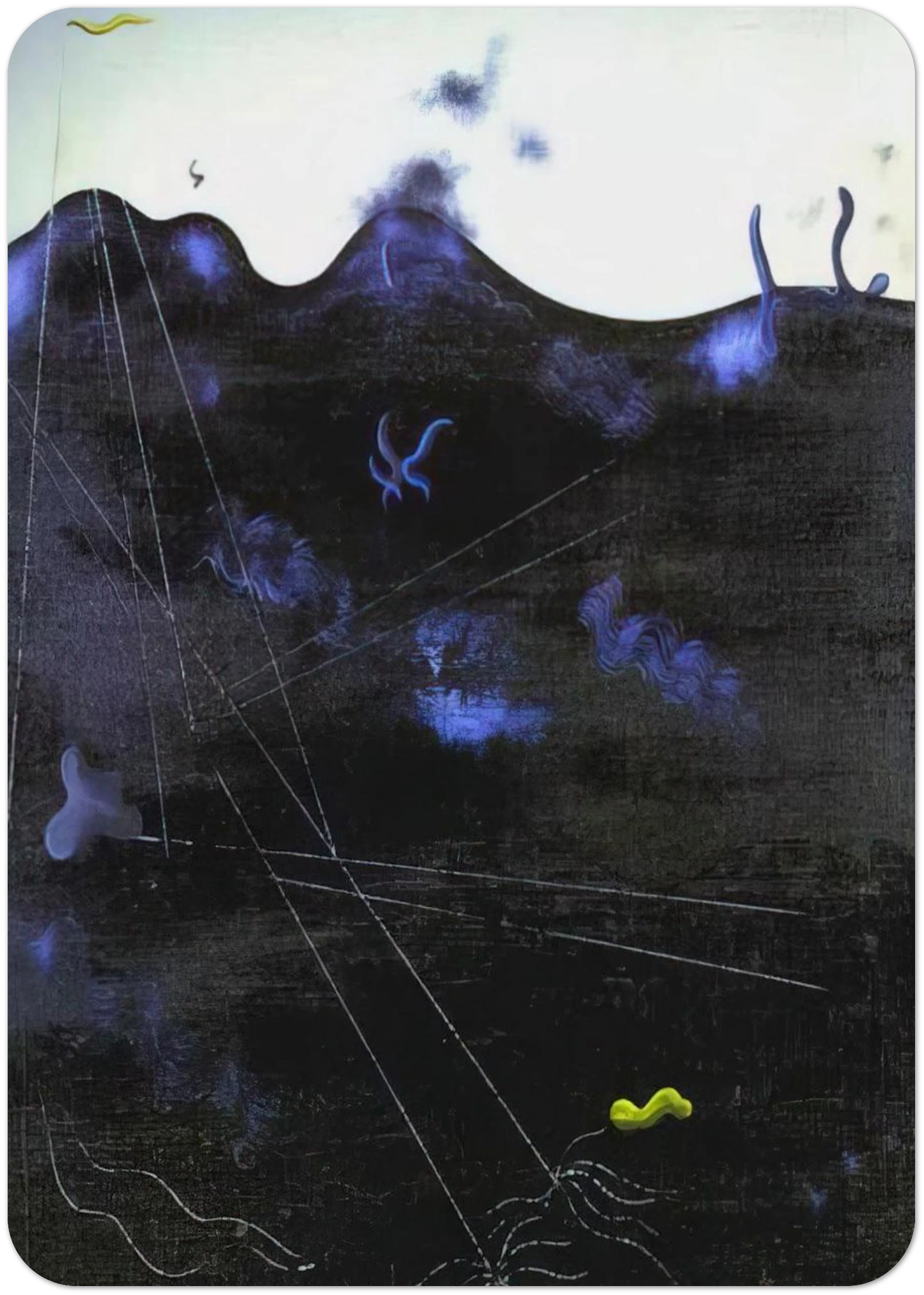 Blue Bed By Yves Tanguy Pack of 10 Post Cards | Yves Tanguy Post Cards | A6 (10.5 x 14.8 cm) - 4.1 x 5.8 inches