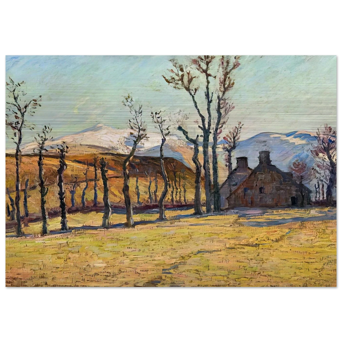 Cottages in a landscape - Armand Guillaumin Brushed Aluminum Print - 70x100 cm / 28x40 inches | Armand Guillaumin Aluminum Print | Armand Guillaumin Prints