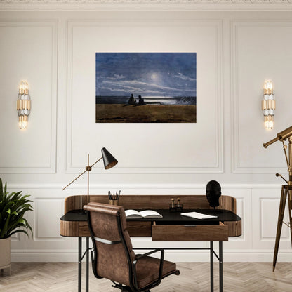 MOONLIGHT - Winslow Homer Brushed Aluminum Print - 70x100 cm / 28x40 inches | Winslow Homer Aluminum Print | Winslow Homer Prints