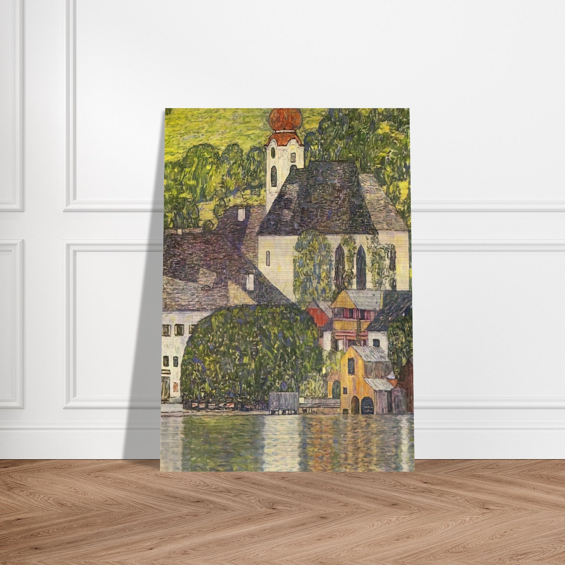 CHRUCH IN UNTERACH ON THE ATTERSEE - Gustav Klimt Brushed Aluminum Print - 70x100 cm / 28x40 inches | Gustav Klimt Aluminum Print | Gustav Klimt Prints