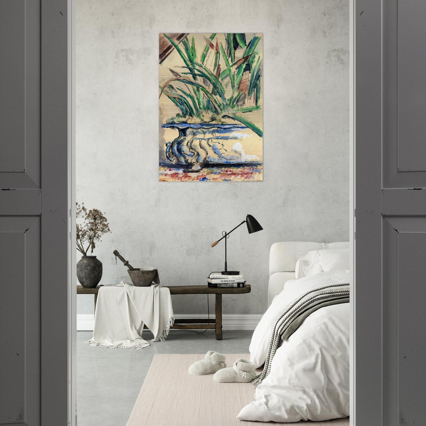 Blue Flowerpot - Paul Cézanne Brushed Aluminum Print - 70x100 cm / 28x40 inches | Paul Cézanne Aluminum Print | Paul Cézanne Prints