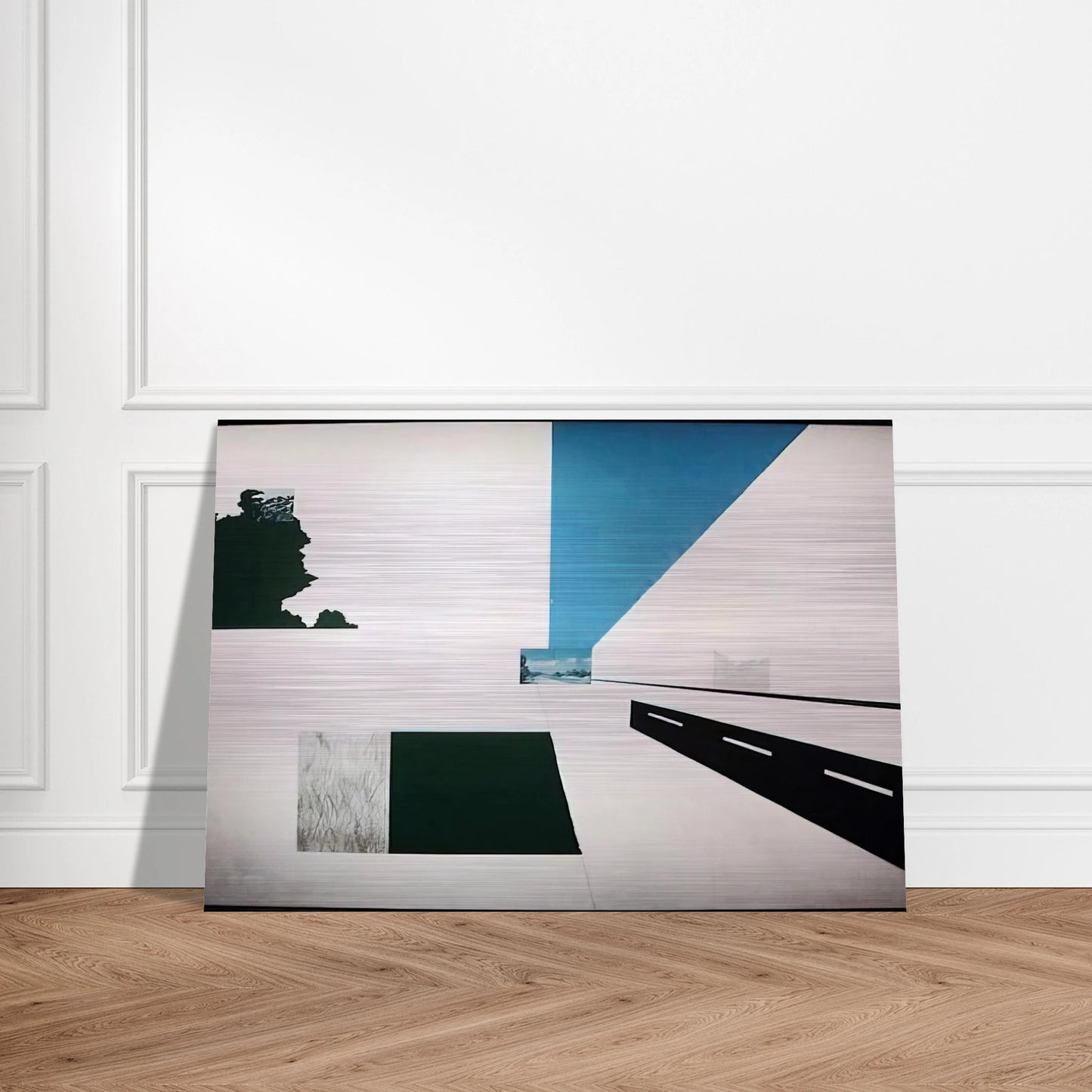 Looking North at 121 Mile Marker - Pop Art - Allan D Arcangelo Brushed Aluminum Print - 70x100 cm / 28x40 inches | Allan D Arcangelo Aluminum Print | Allan D Arcangelo Prints