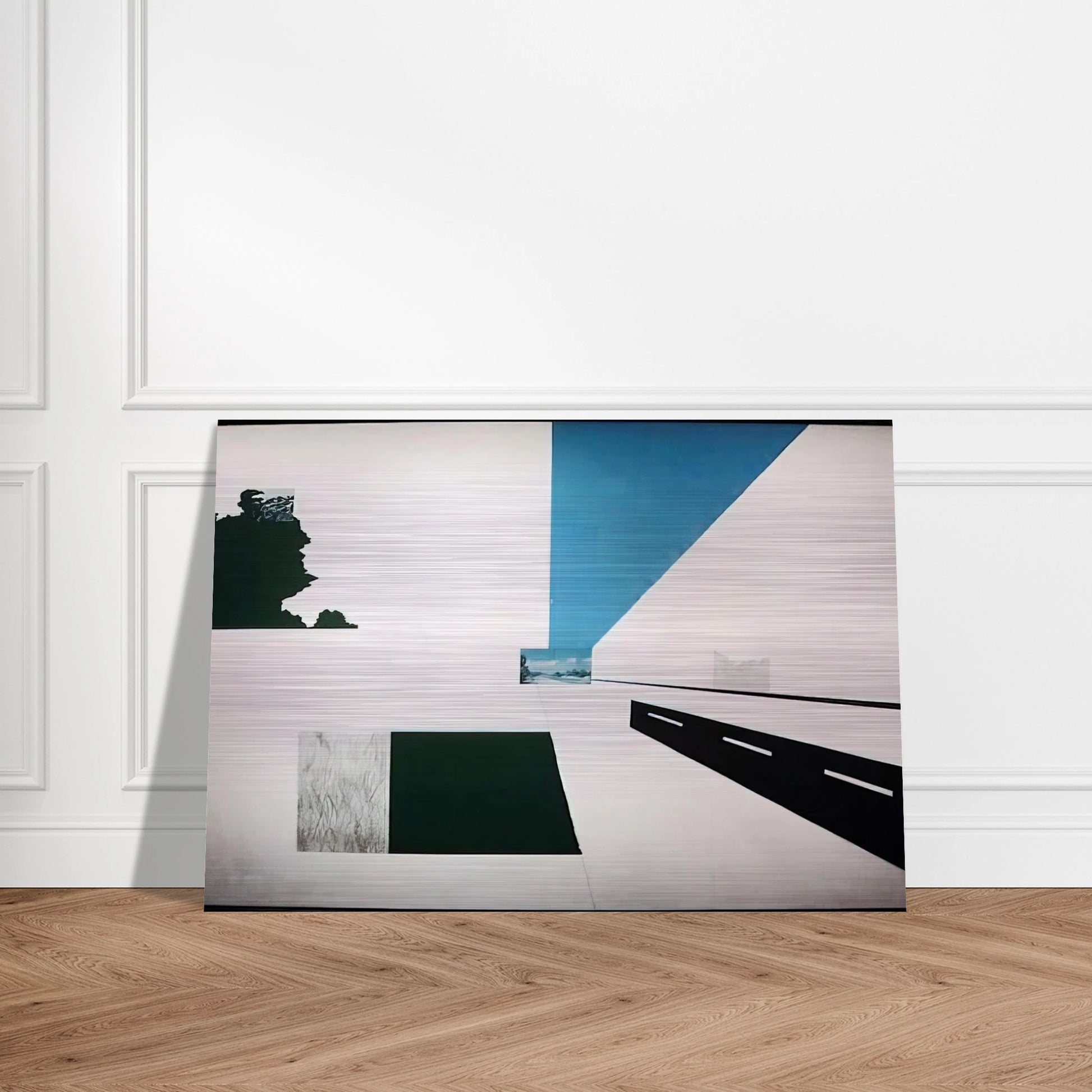 Looking North at 121 Mile Marker - Pop Art - Allan D Arcangelo Brushed Aluminum Print - 70x100 cm / 28x40 inches | Allan D Arcangelo Aluminum Print | Allan D Arcangelo Prints