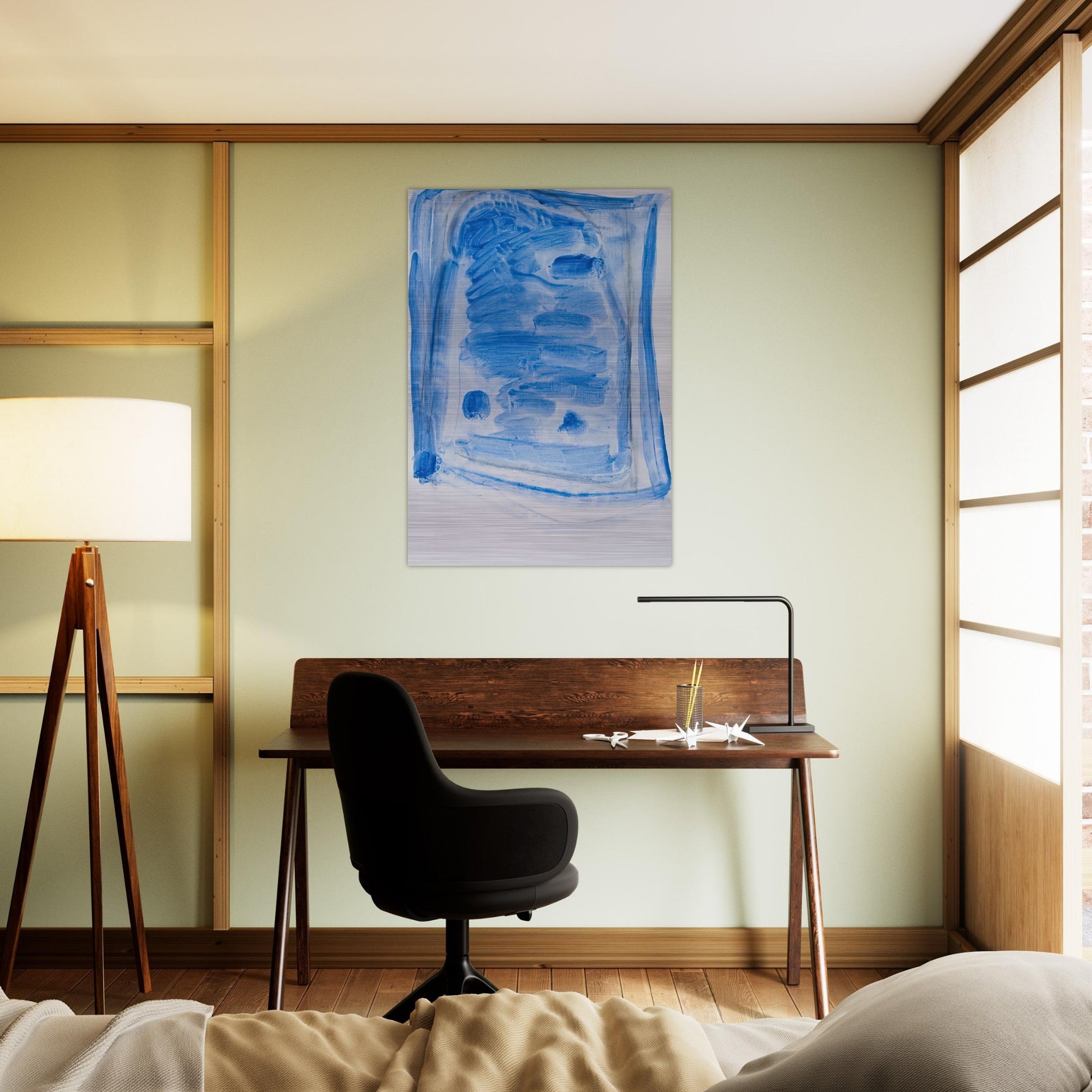Sketchy Cobaltic Blue Flag - 2009 - Raoul De Keyser Brushed Aluminum Print - 70x100 cm / 28x40 inches | Raoul De Keyser Aluminum Print | Raoul De Keyser Prints