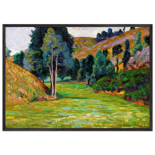 Valley in Pontgibaud - Armand Guillaumin 70x100 cm / 28x40 inches Framed Art Print – Black Wooden Frame