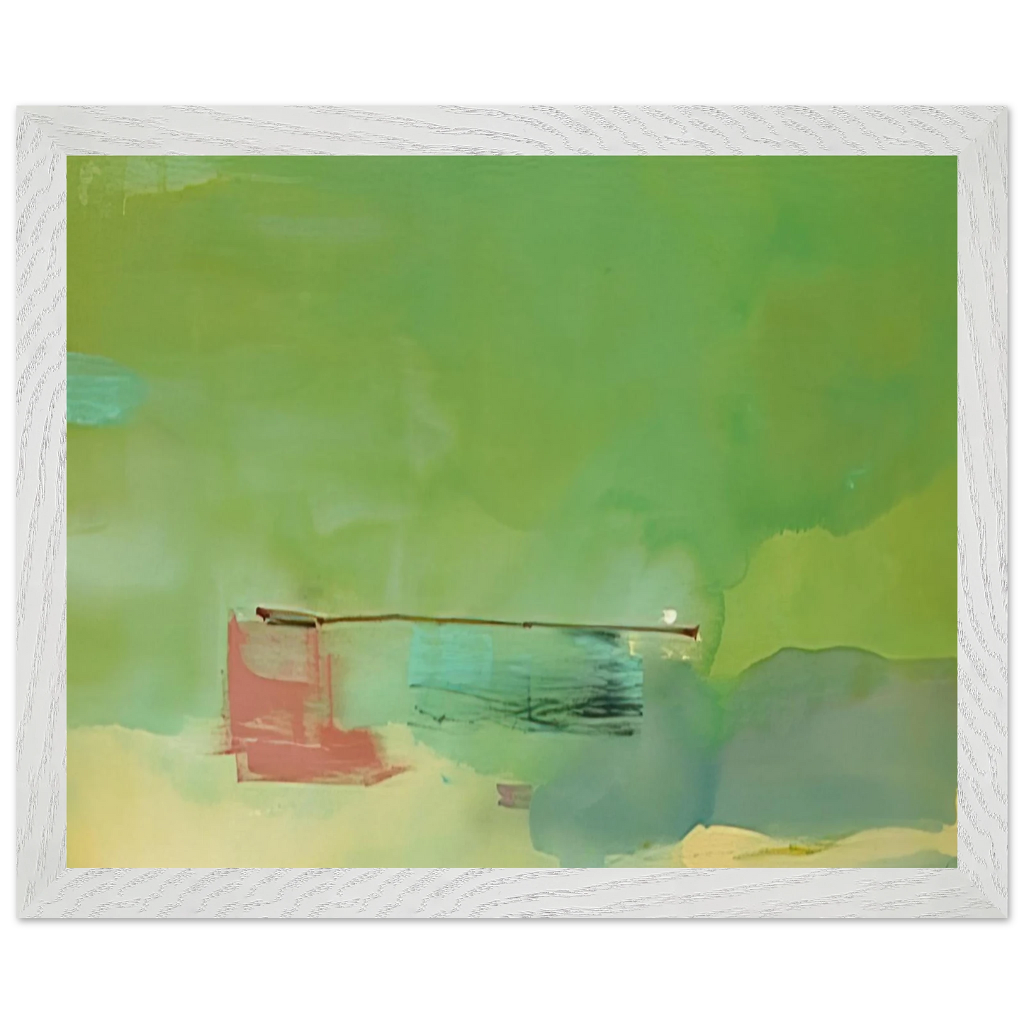 Helen Frankenthaler - Springscape - 1975 Wall art - 50x70 cm / 20x28 inches - Premium Wooden Framed Poster With Fine Art Paper-canvas - White frame