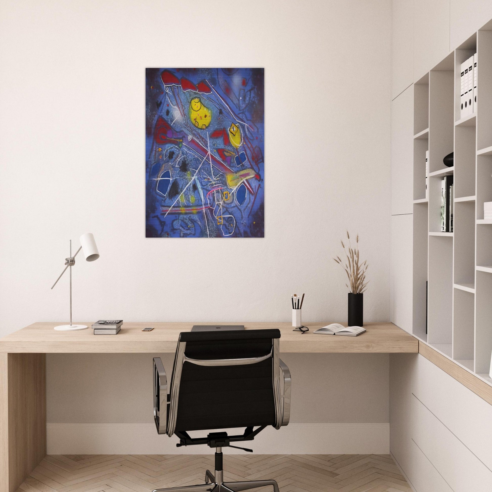 REDNESS OF BLUE 1996 - Roberto Matta Brushed Aluminum Print - 70x100 cm / 28x40 inches | Roberto Matta Aluminum Print | Roberto Matta Prints
