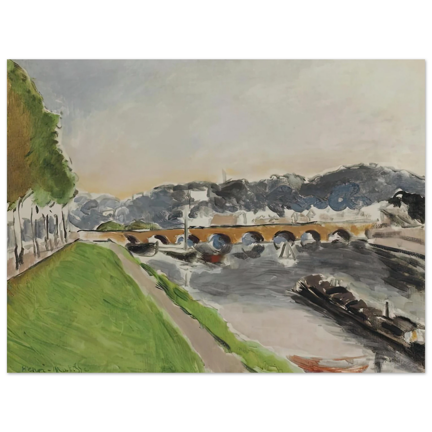 Henri Matisse - LE PONT DE SEVRES AU CHALAND 1917  75x100 cm / 30x40inches Fine Art Poster