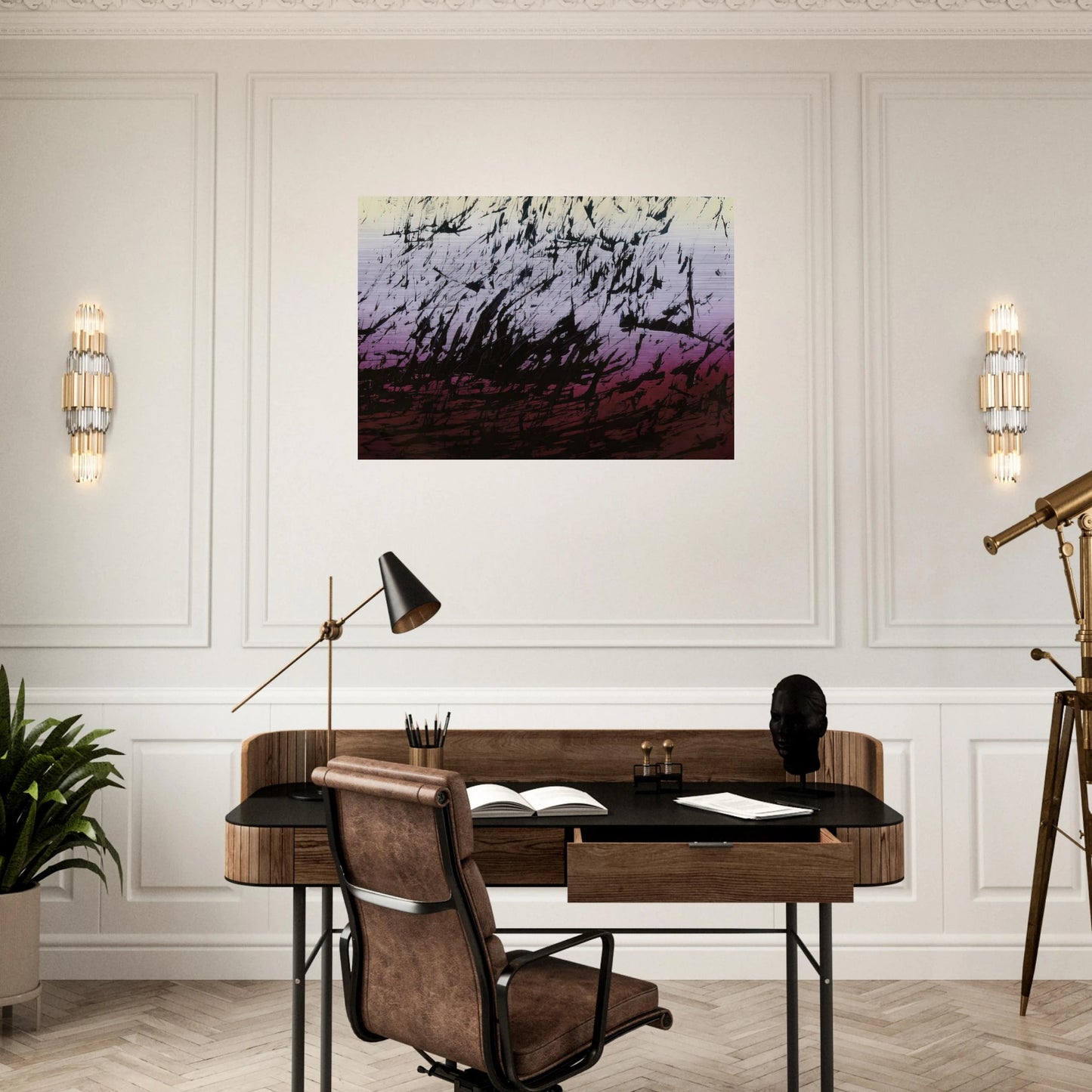 Untitled T1982-H12 - 1982 - Hans Hartung Brushed Aluminum Print - 70x100 cm / 28x40 inches | Hans Hartung Aluminum Print | Hans Hartung Prints