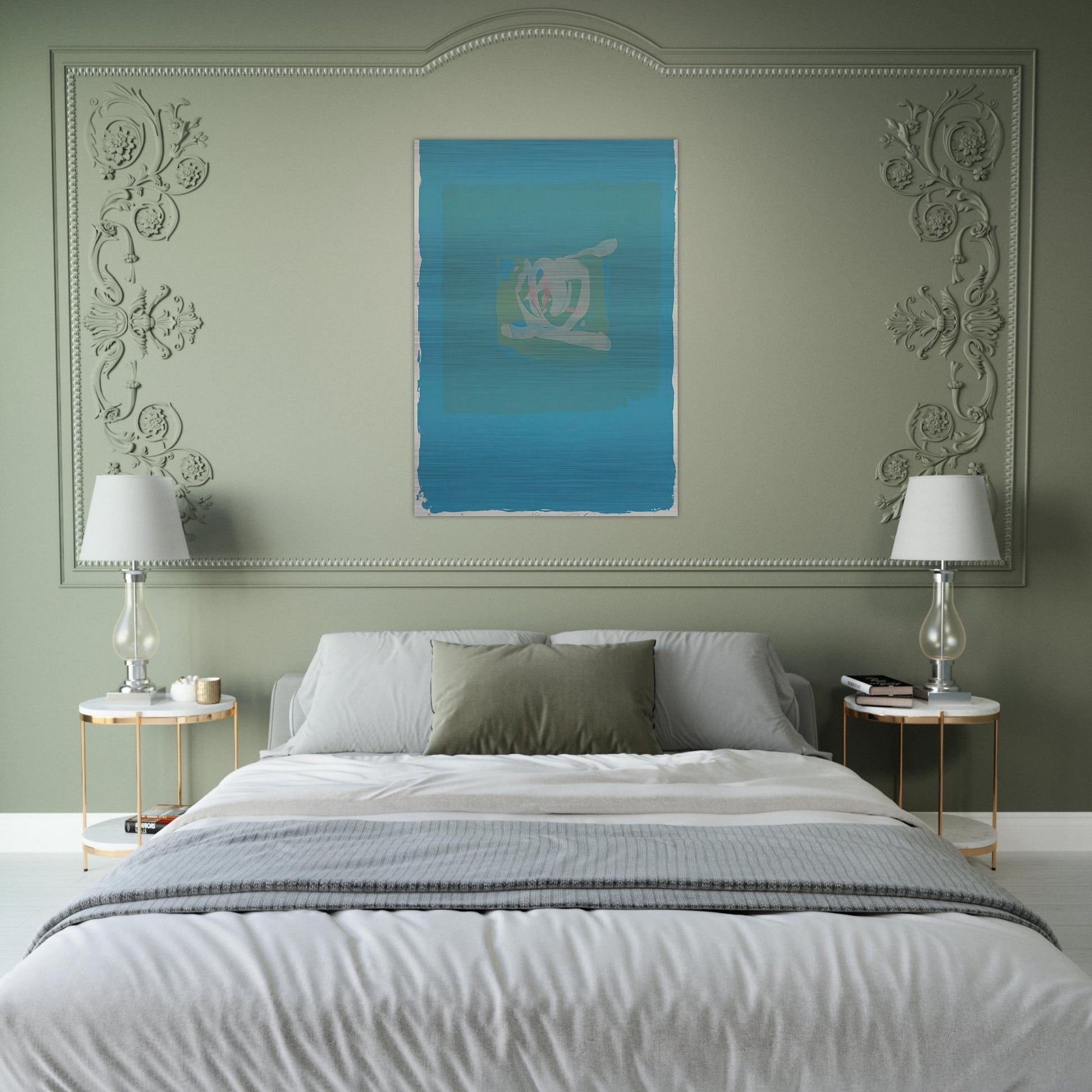 Plentitude in Blue - 1975 - Adja Yunkers Brushed Aluminum Print - 70x100 cm / 28x40 inches | Adja Yunkers Aluminum Print | Adja Yunkers Prints
