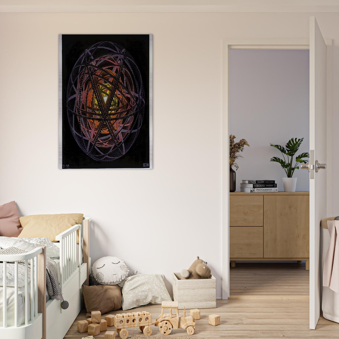 CONCENTRIC RINDS COLOUR - MC Escher Brushed Aluminum Print - 70x100 cm / 28x40 inches | MC Escher Aluminum Print | MC Escher Prints