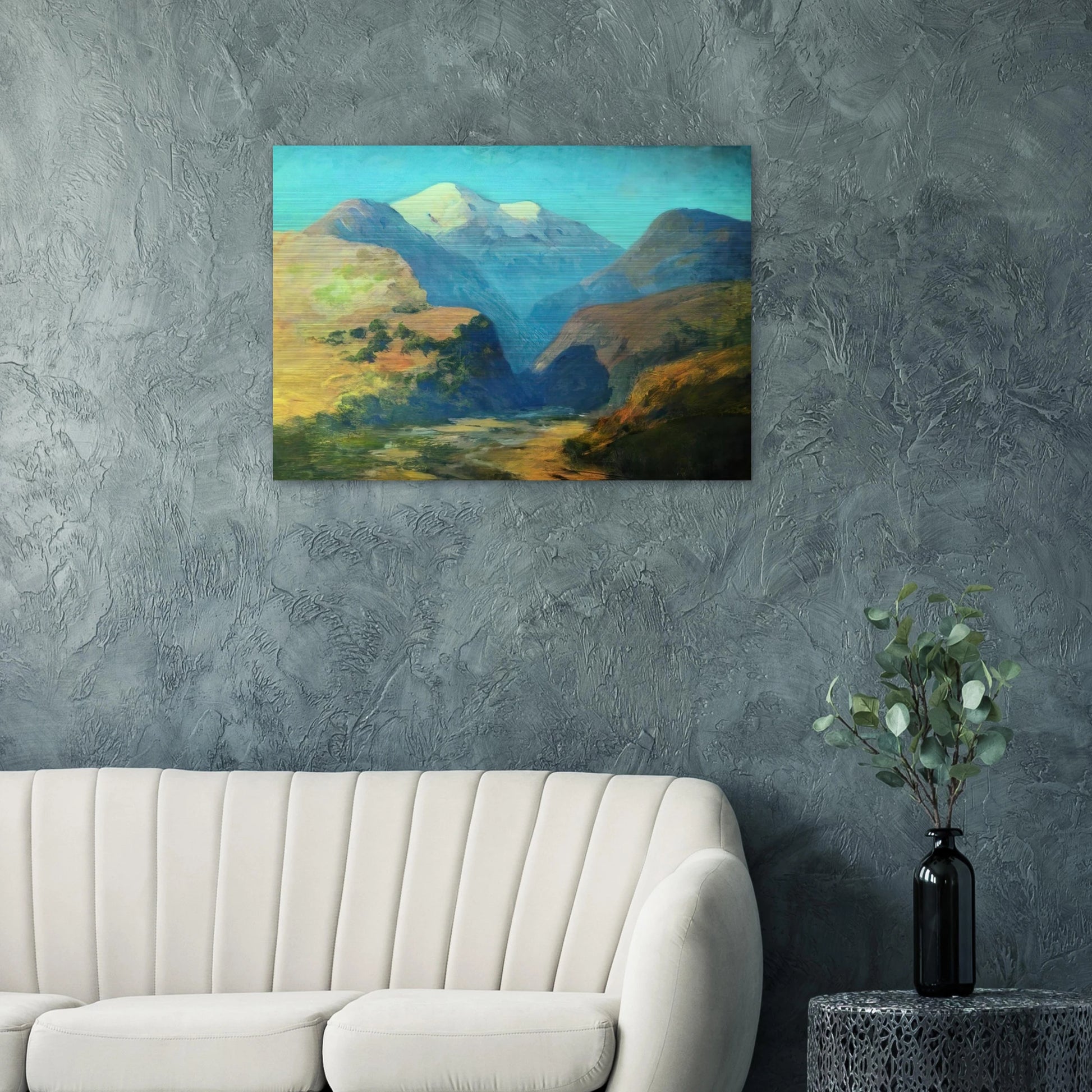 Snowy mountain peaks. Caucasus. - Arkhyp Kuindzhi Brushed Aluminum Print - 70x100 cm / 28x40 inches | Arkhyp Kuindzhi Aluminum Print | Arkhyp Kuindzhi Prints