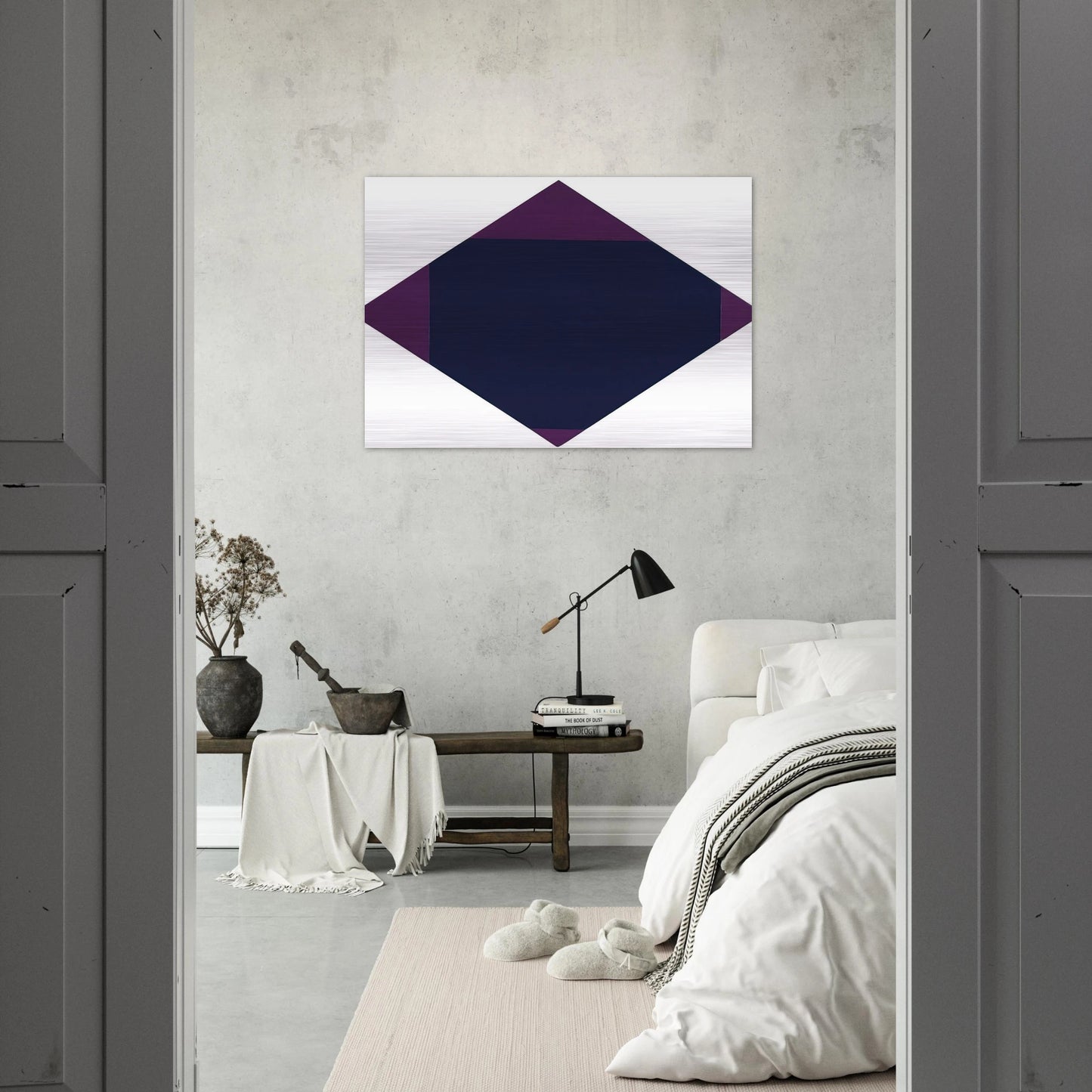 Blau-violettes horizontal-vertikal-quadrat - 1968 - Max Bill Brushed Aluminum Print - 70x100 cm / 28x40 inches | Max Bill Aluminum Print | Max Bill Prints