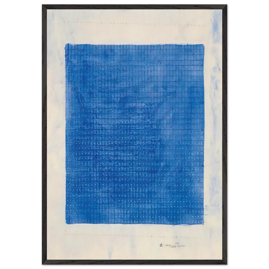 Stars - Agnes Martin 70x100 cm / 28x40 inches Framed Art Print – Black Wooden Frame