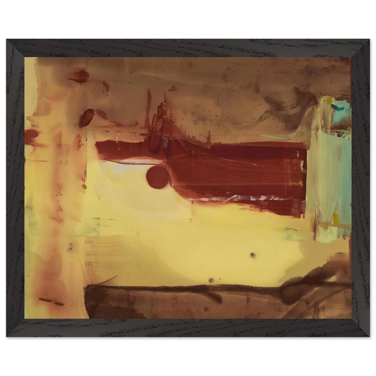 Helen Frankenthaler - Desert Pass - 1976 Wall art - 21x29.7 cm / 8x12" - Premium Wooden Framed Poster With Fine Art Paper-canvas - Black frame
