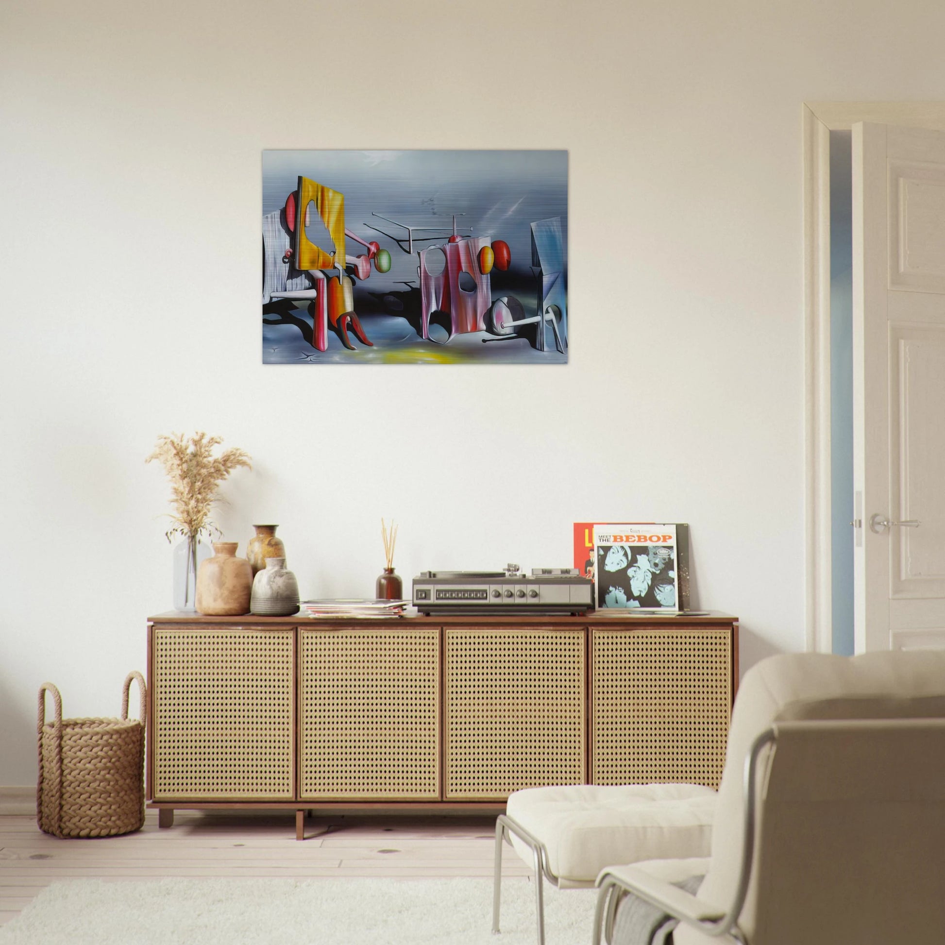 Reply to Red - Yves Tanguy Brushed Aluminum Print - 70x100 cm / 28x40 inches | Yves Tanguy Aluminum Print | Yves Tanguy Prints
