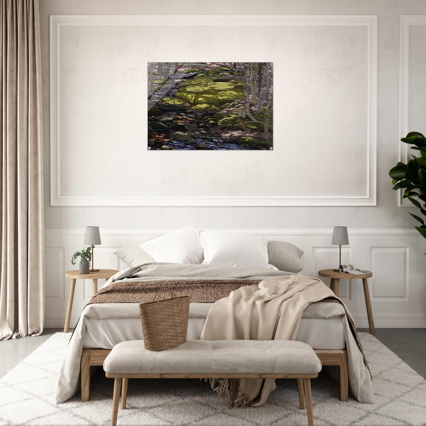 Light in Brook - Contemporary Realism - Neil Welliver Acrylic Print - 70x100 cm / 28x40″ inches