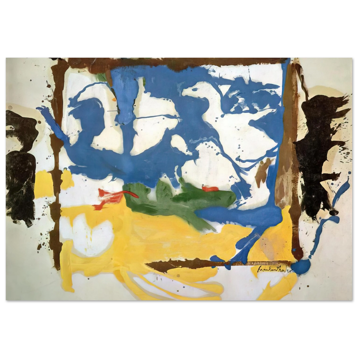 Helen Frankenthaler - Swan Lake #2 - 1961 Wall art - 13x18 cm / 5x7 inches - Fine Art Poster-canvas - -