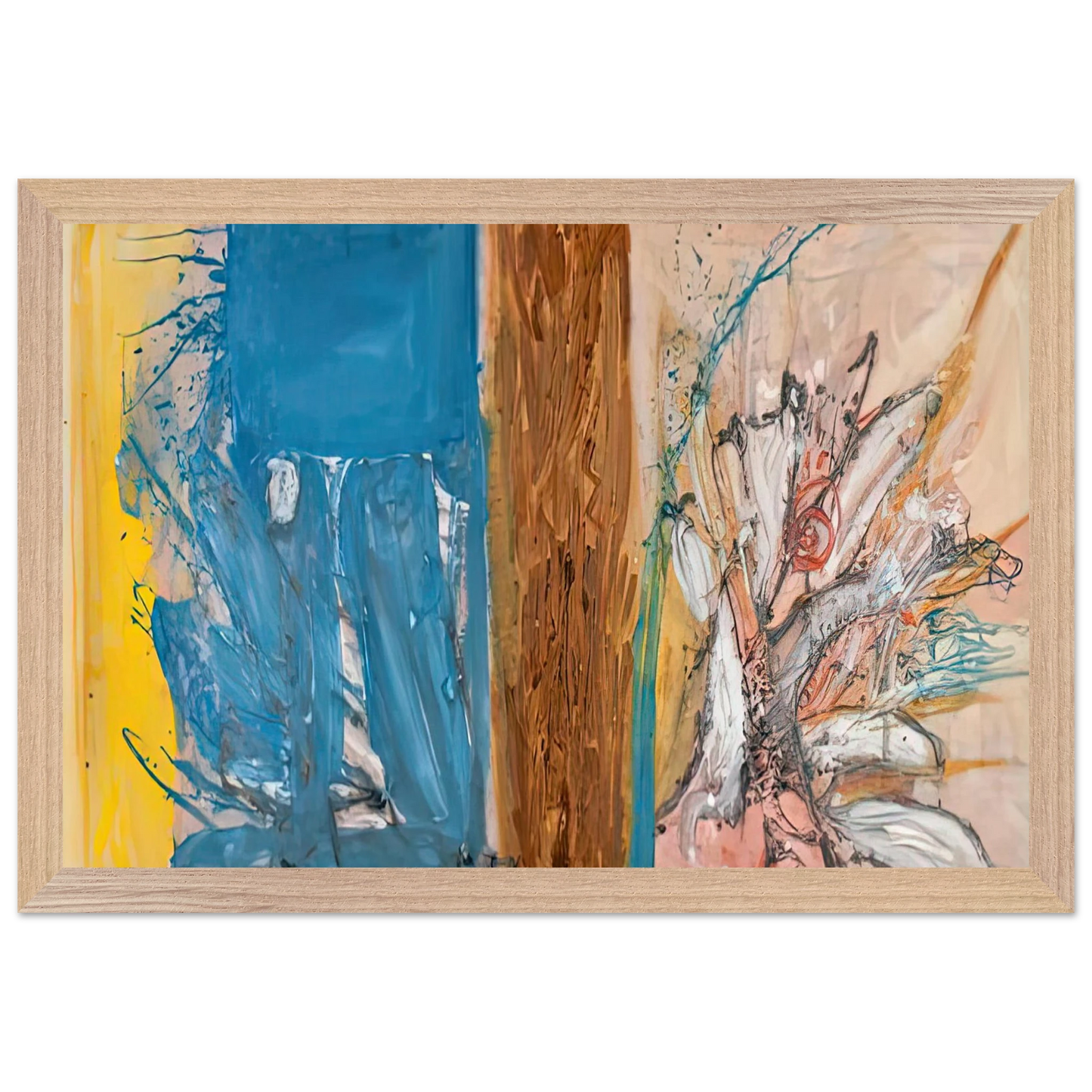 Helen Frankenthaler - The FaÃƒÂ§ade, 1954- Wall Art - 60x80 cm / 24x32 inches - Premium Wooden Framed Poster With Fine Art Paper-canvas - Black frame