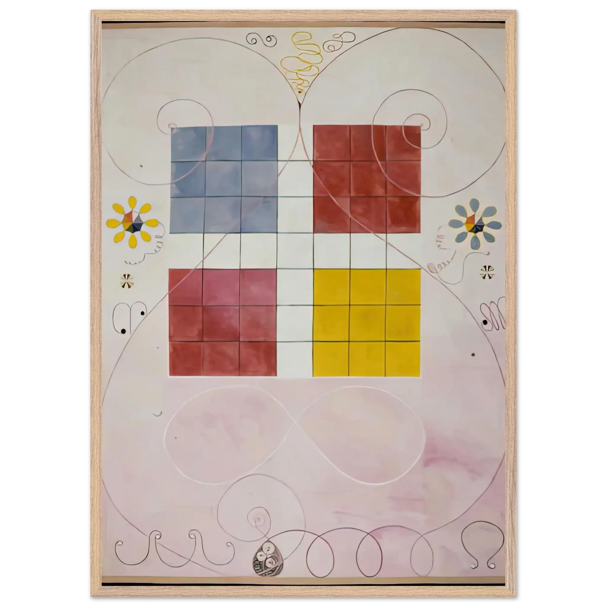Hilma af Klint - DE TIO ST RSTA N 10 ALDERDOMEN 1907 Wall art - A2 (42 x 59.4  cm) - Premium Wooden Framed Poster With Fine Art Paper - White frame