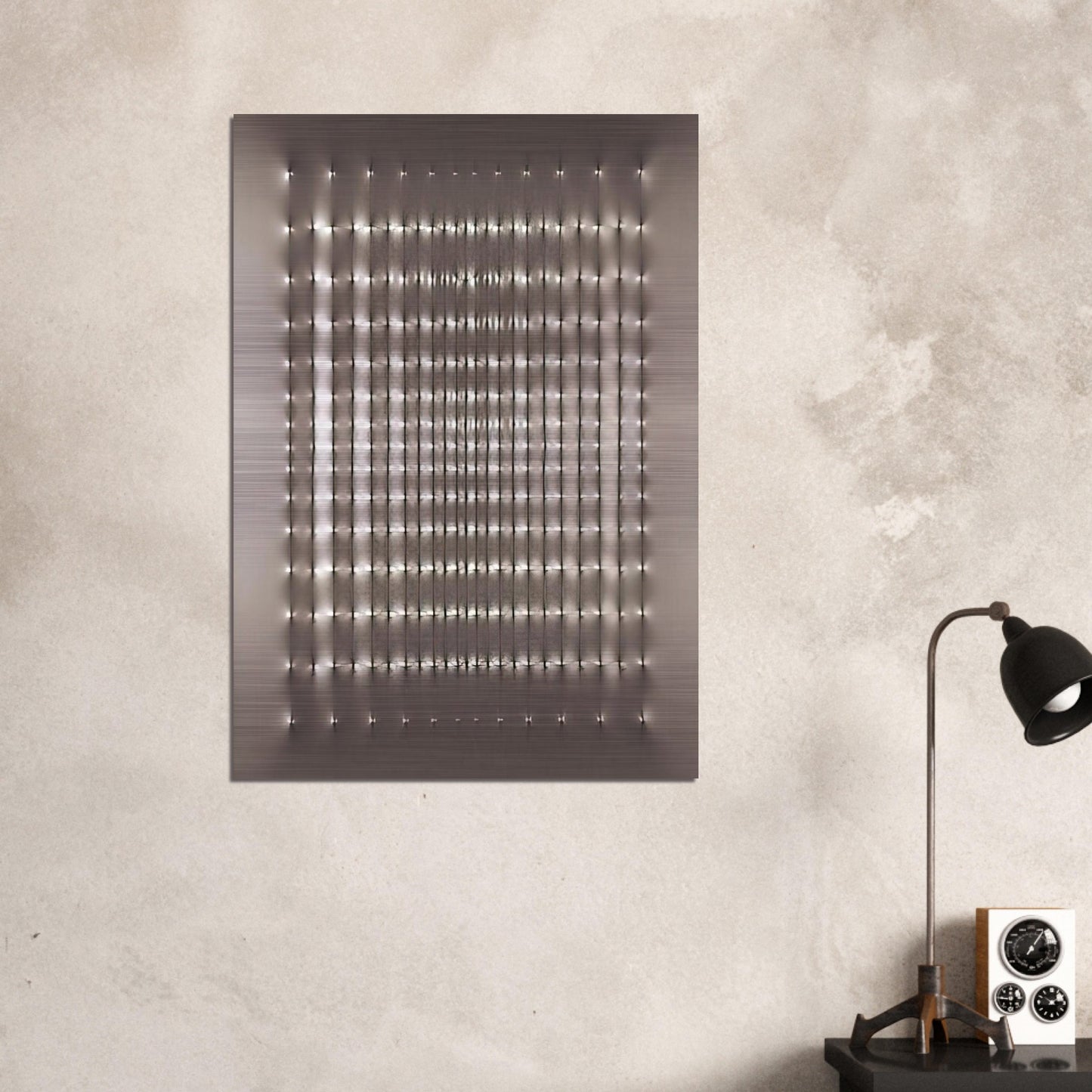 Superficie alluminio - 1969 - Enrico Castellani Brushed Aluminum Print - 70x100 cm / 28x40 inches | Enrico Castellani Aluminum Print | Enrico Castellani Prints