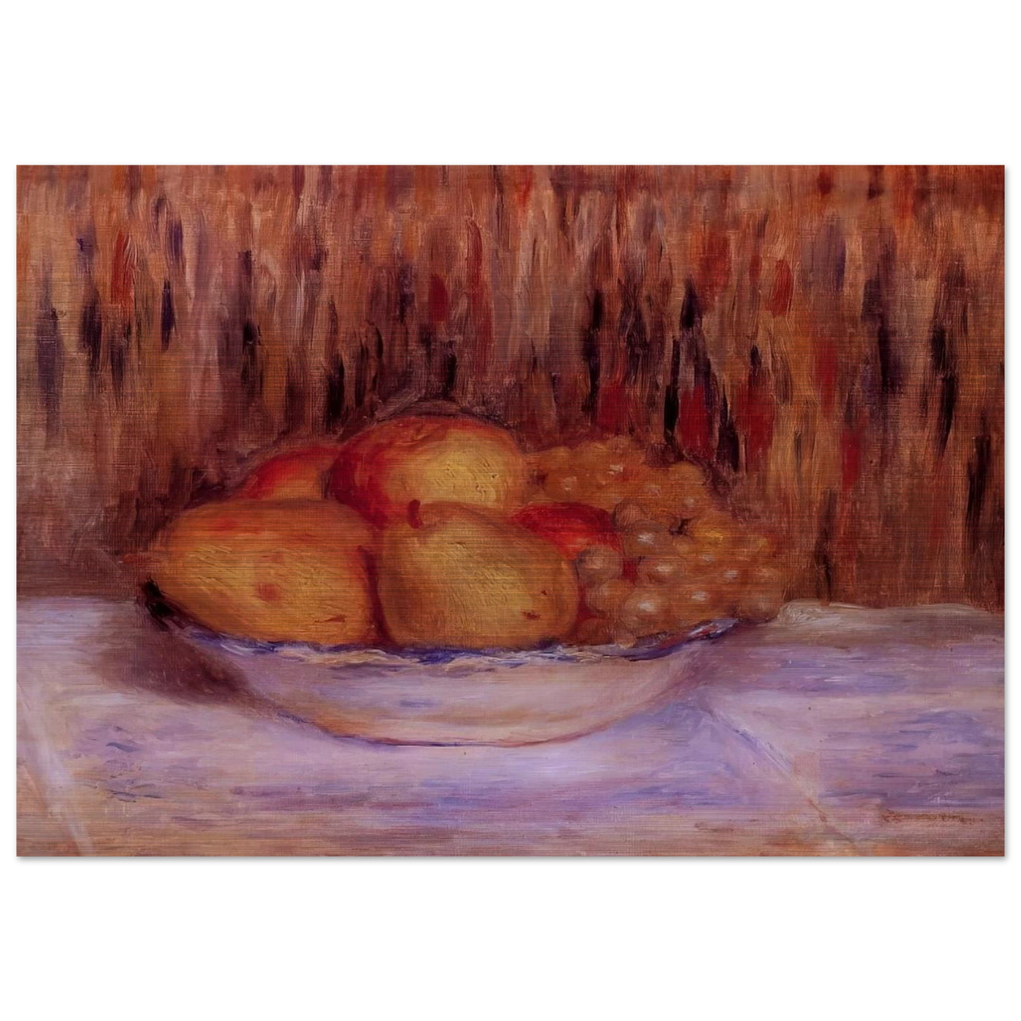 Still Life with Pears and Grapes - Pierre-Auguste Renoir Brushed Aluminum Print - 70x100 cm / 28x40 inches | Pierre-Auguste Renoir Aluminum Print | Pierre-Auguste Renoir Prints
