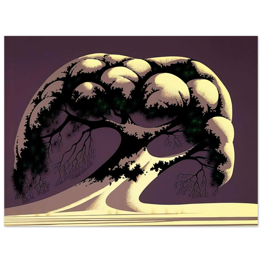 Eyvind Earle - Snow Tree  75x100 cm / 30x40inches Fine Art Poster