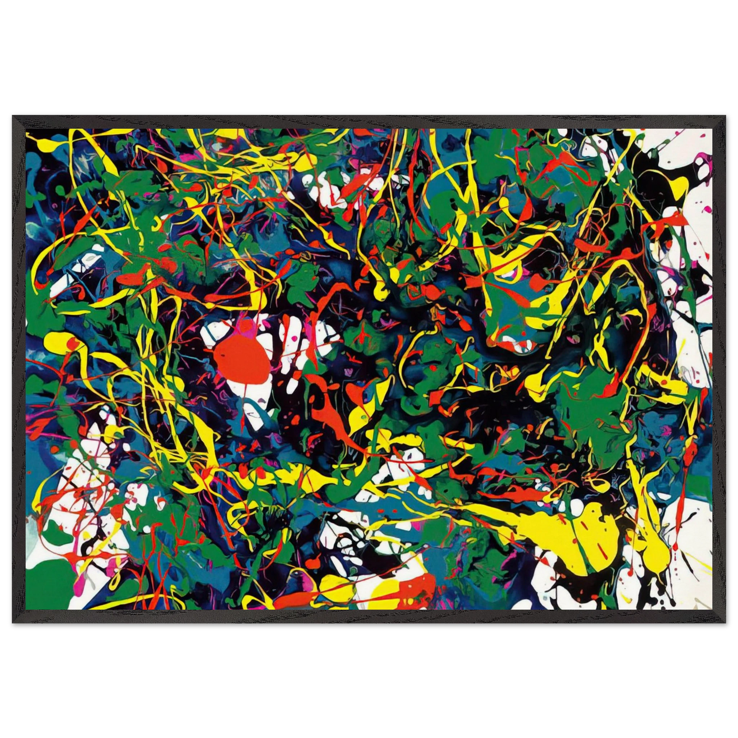 Untitled  SFP94-55  SFF 1729  - Sam Francis 70x100 cm / 28x40 inches Framed Art Print – Black Wooden Frame
