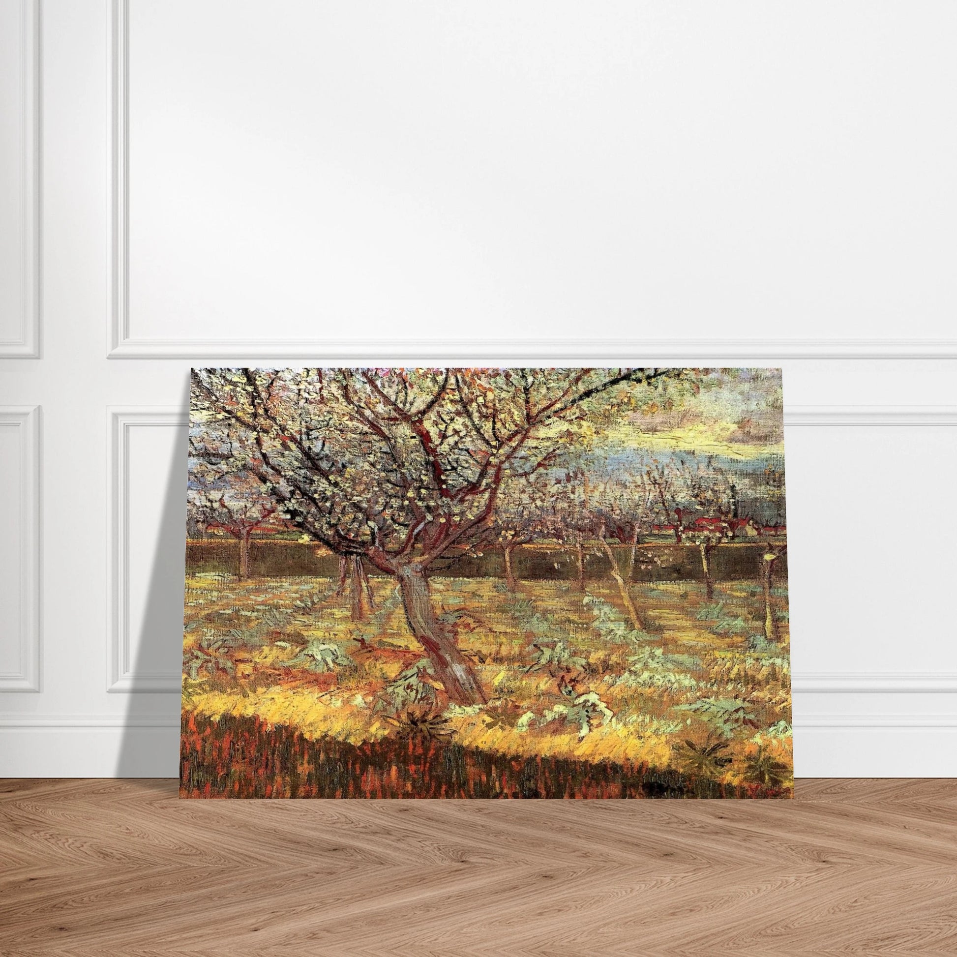 Apricot Trees in Blossom - Vincent van Gogh Brushed Aluminum Print - 70x100 cm / 28x40 inches | Vincent van Gogh Aluminum Print | Vincent van Gogh Prints